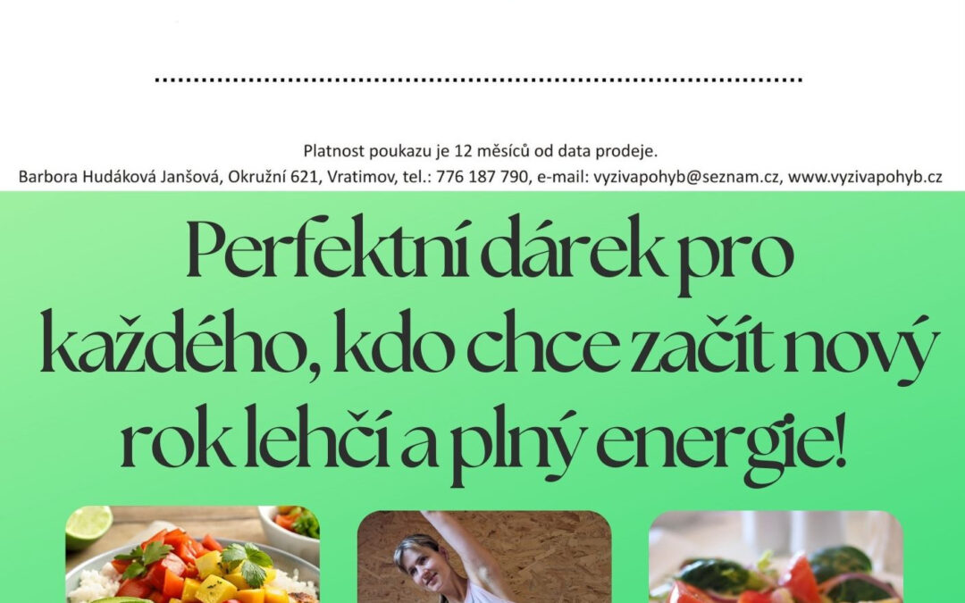 Darujte zdraví 🙂 – využijte dárkové poukazy